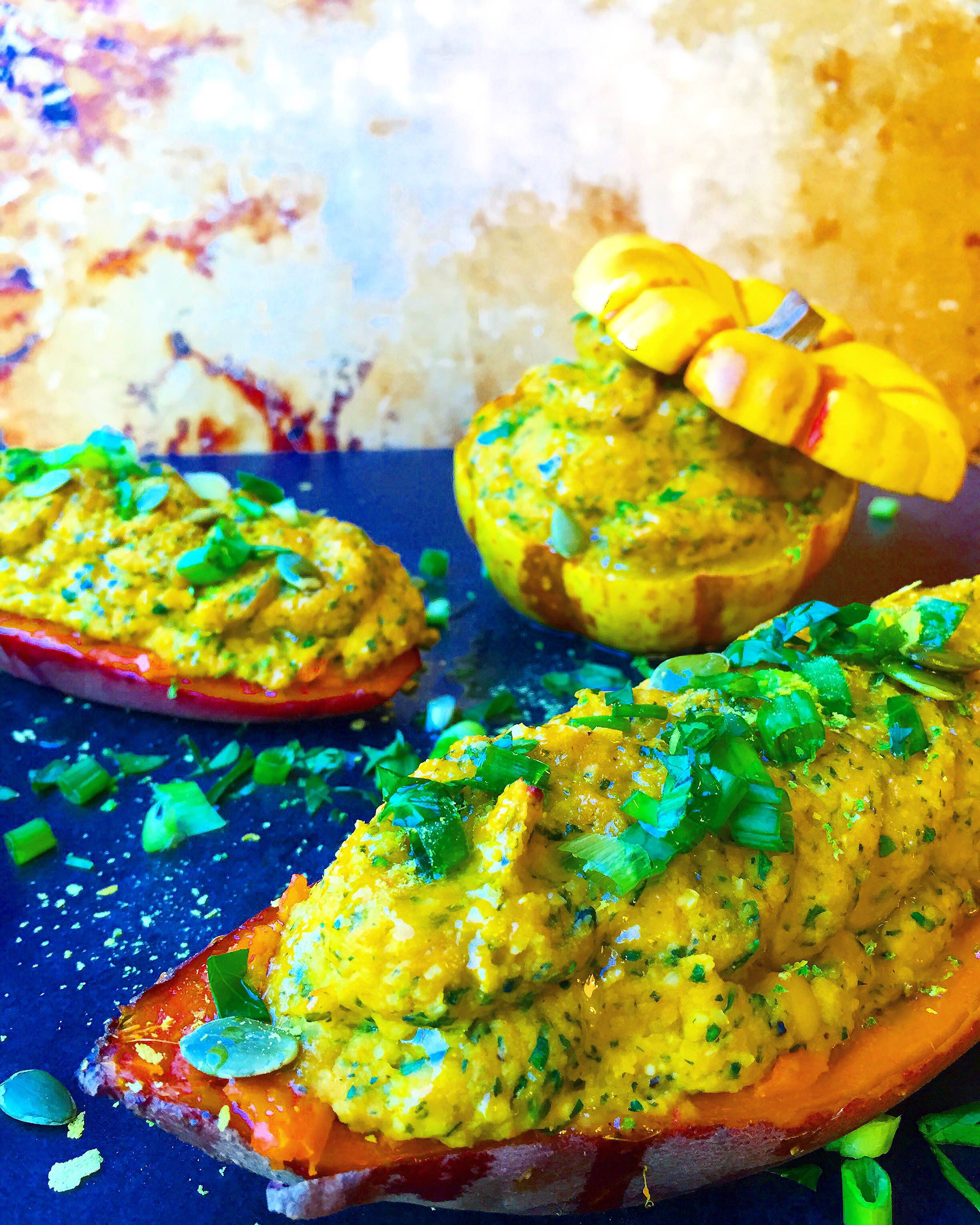 Vegan Twice Baked Yams & Baby Squash FoodByMaria