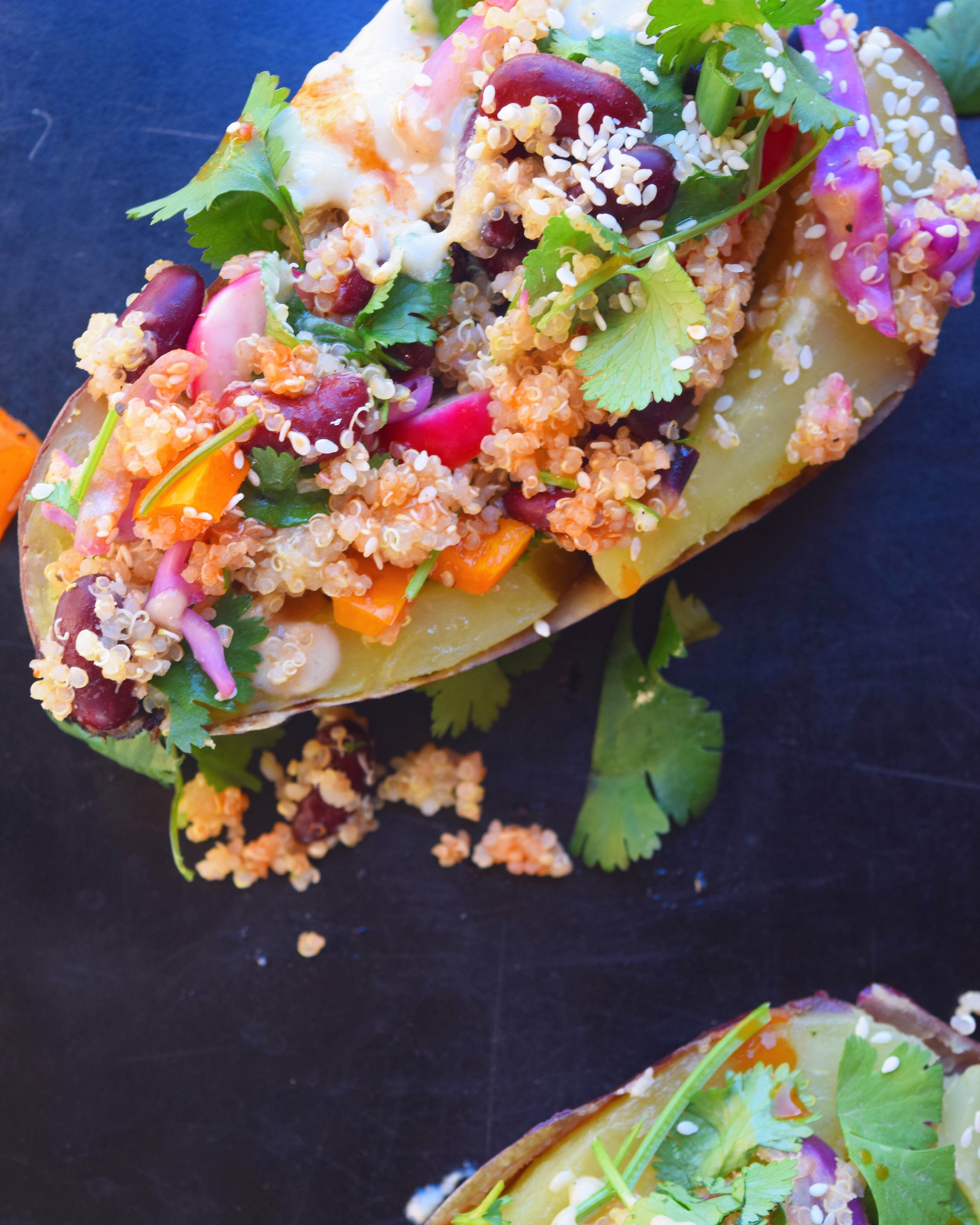 Quinoa & Bean Vegan Salad done 3 ways! FoodByMaria