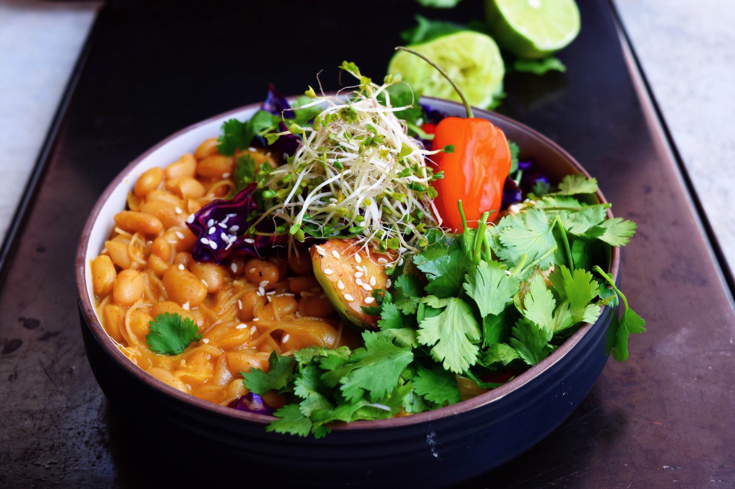 Spicy Curried Beans & Vermicelli Noodle Bowl FoodByMaria