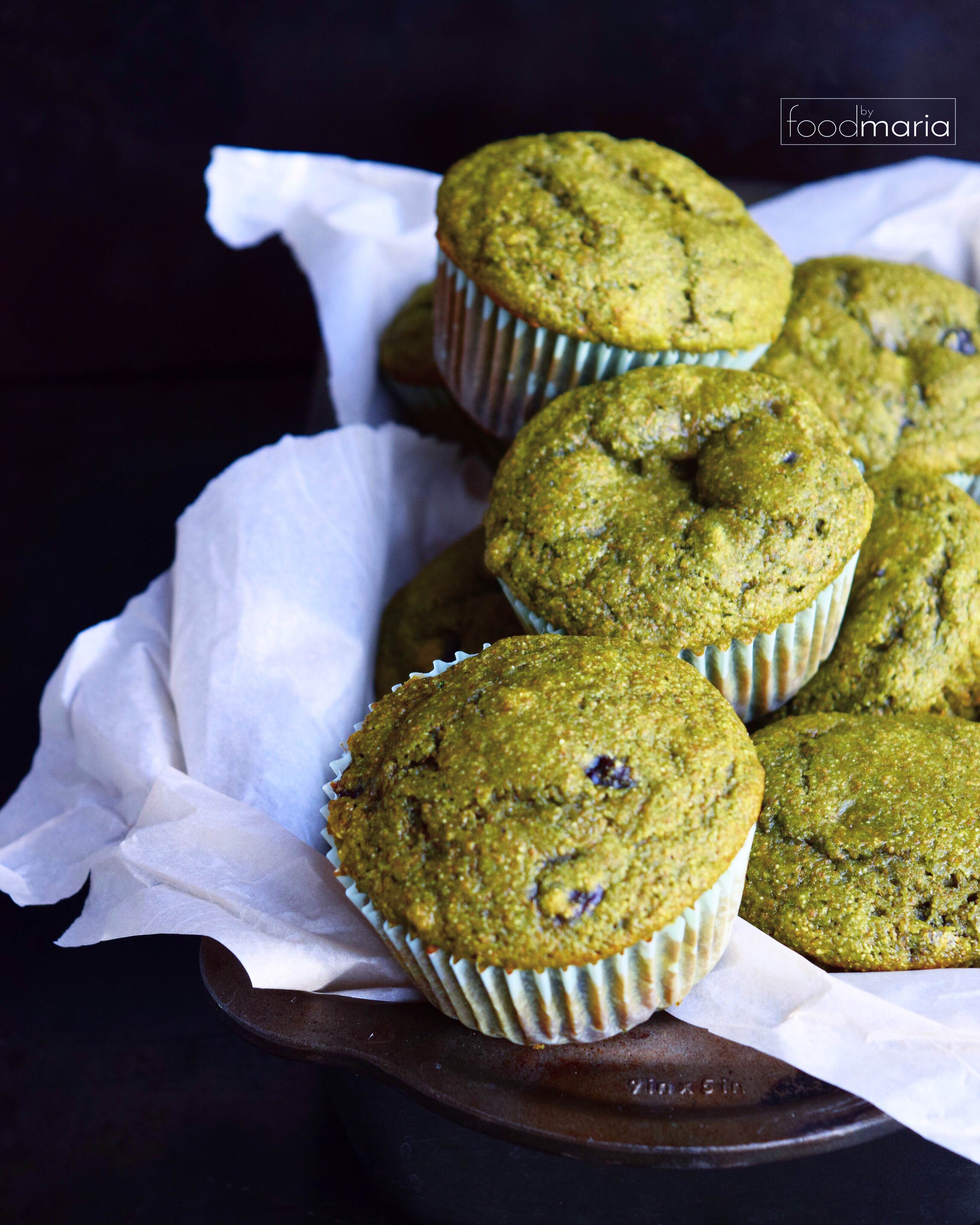 Matcha and Chocolate Chip Muffins FoodByMaria
