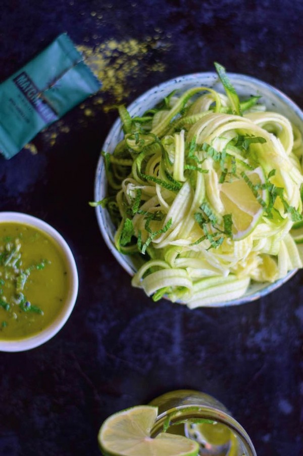 Matcha Tea Lemon Dressing with Fresh Zoodles FoodbyMaria