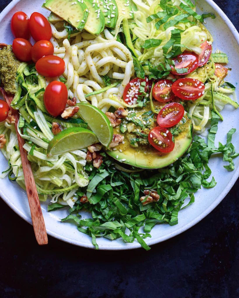 Healthy Udon Pesto Salad FoodByMaria