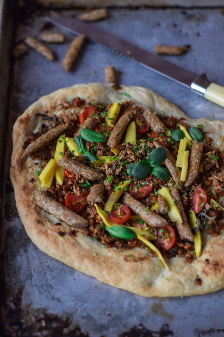 Sweet Mango Chilli Lime Pizza "junk food" made healthy!