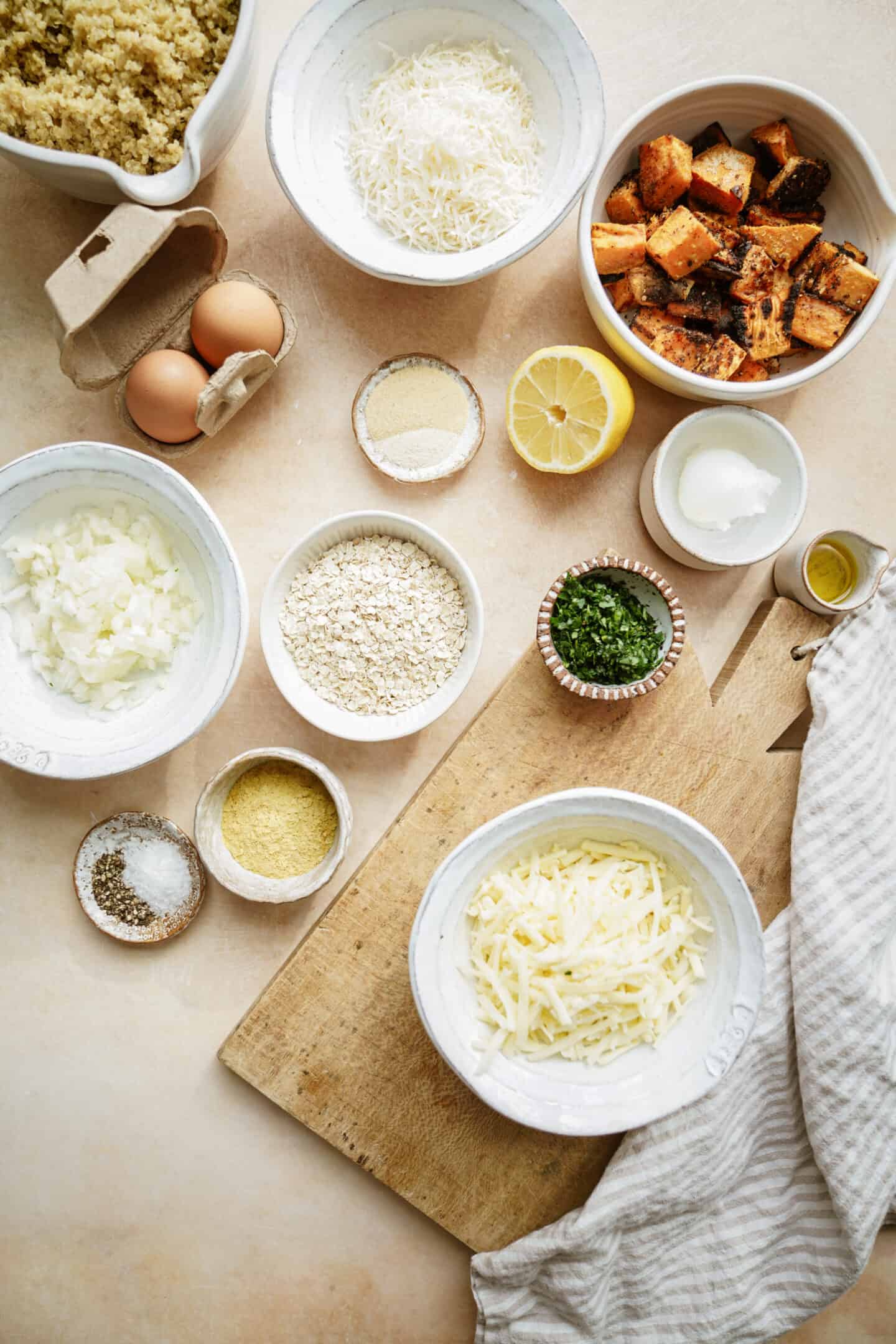 Ingredients for baked sweet potato balls