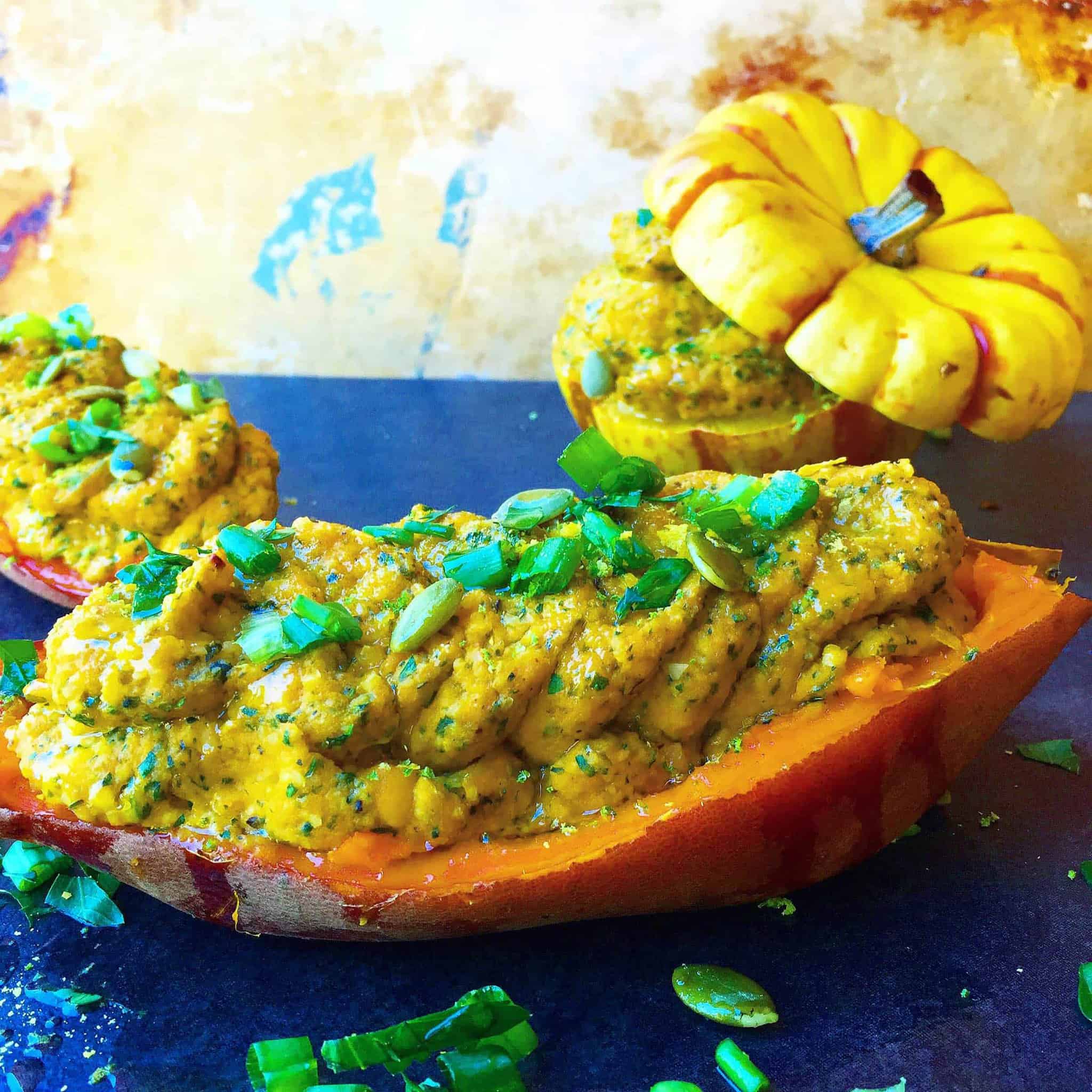 Vegan Twice Baked Yams & Baby Squash FoodByMaria