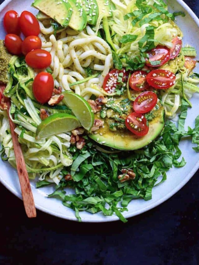 Healthy Udon Pesto Salad