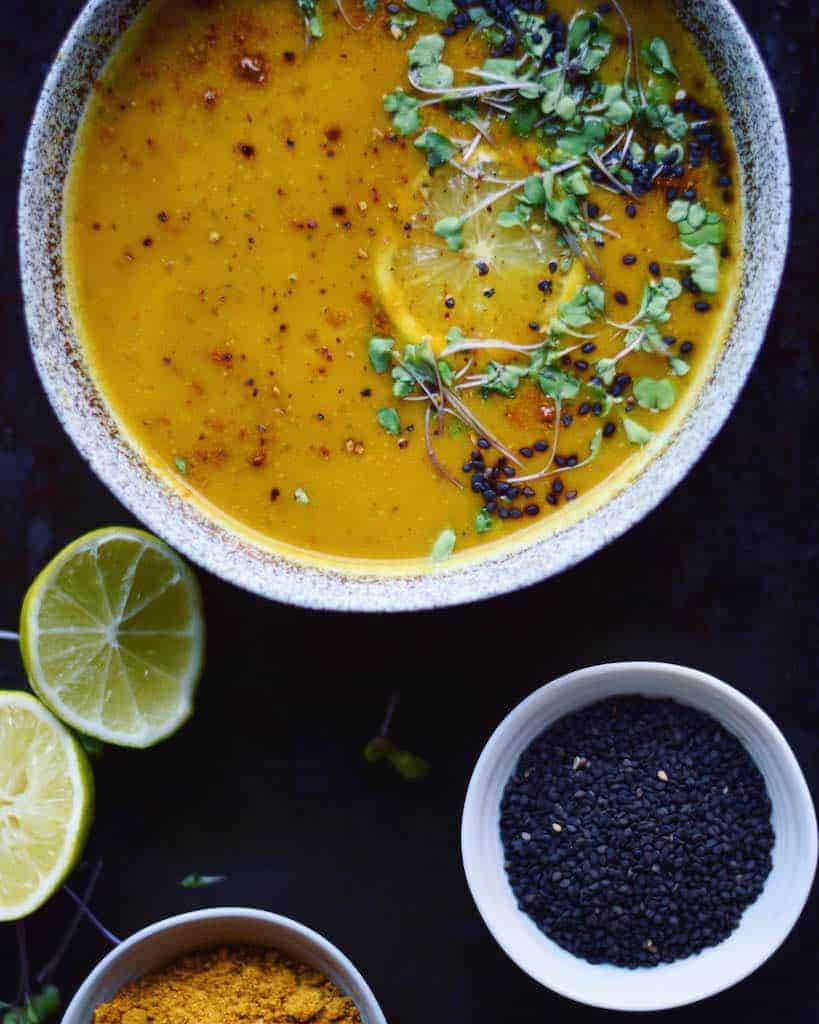 Anti-inflammatory soup in a bowl