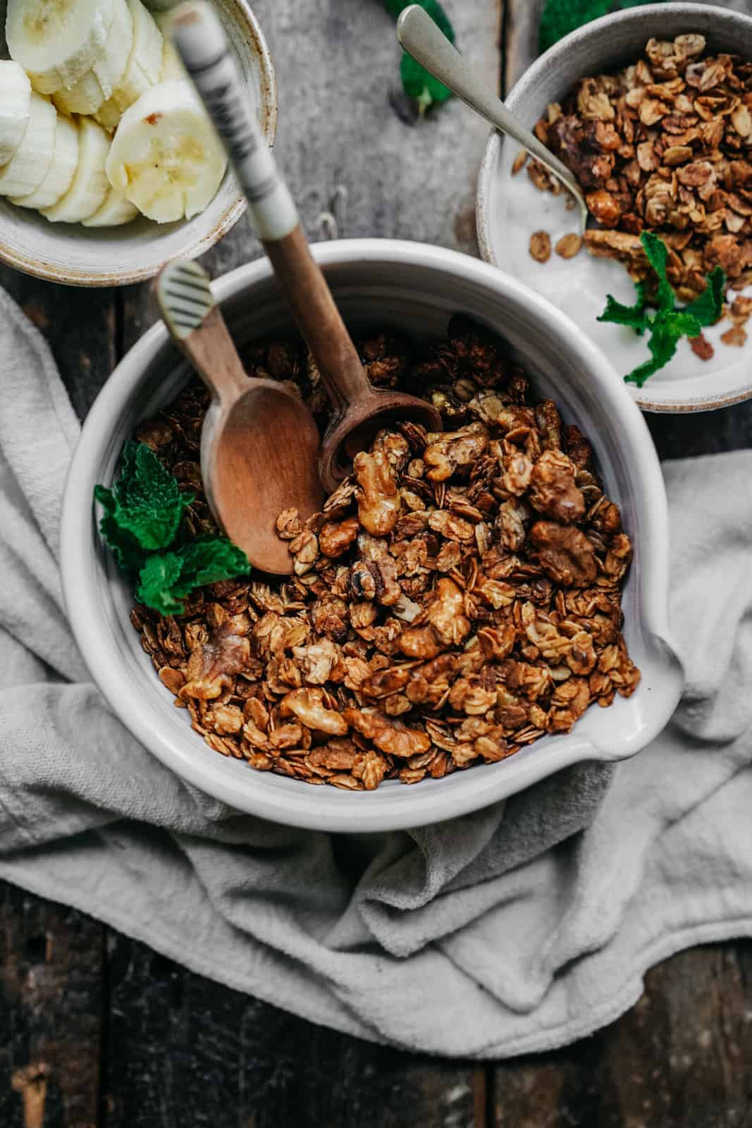 Fresh granola in a serving bowl, a great recipe to add to your mother's day brunch recipes