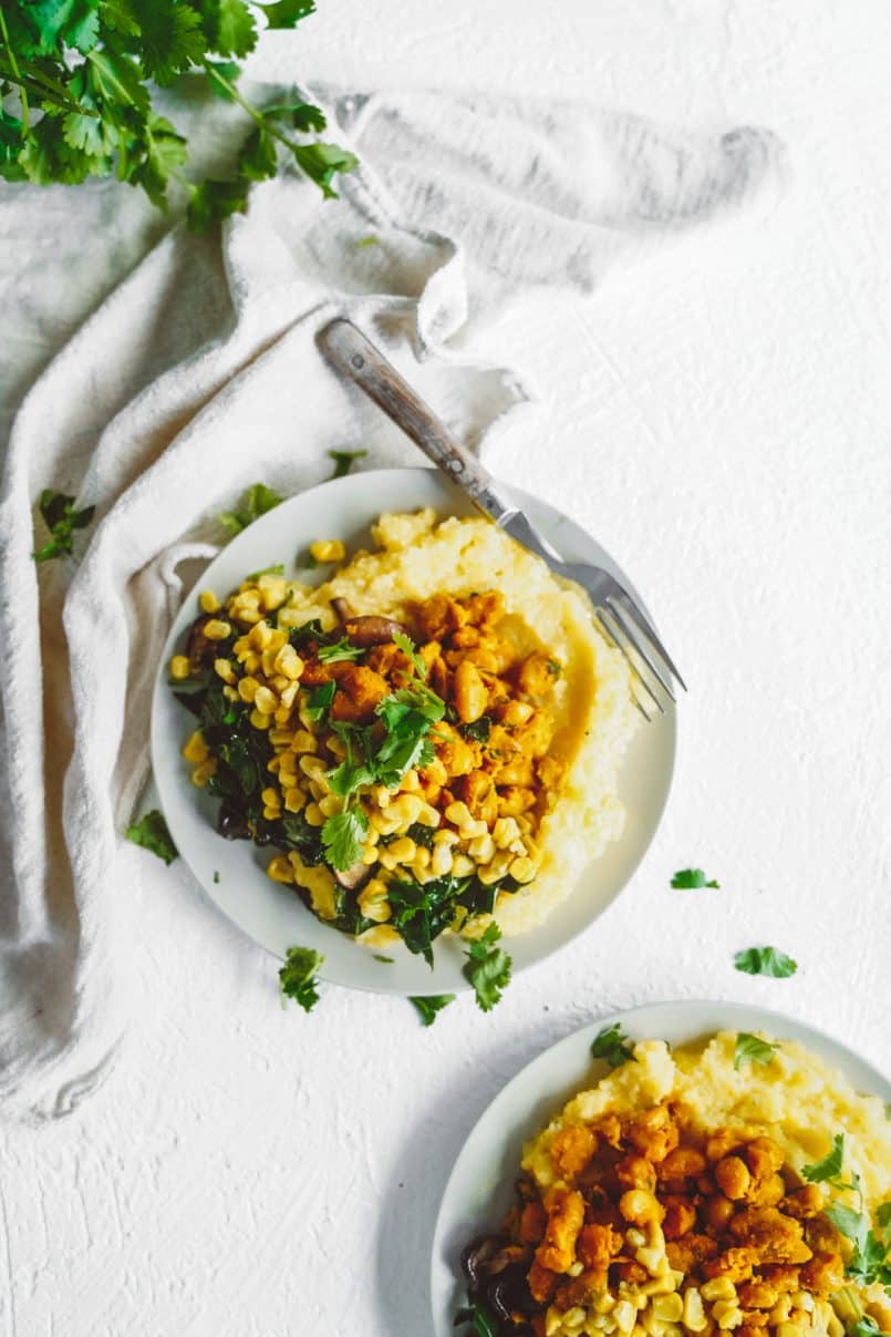 Vegan Grits, Creamy Beans and Collards - FoodByMaria