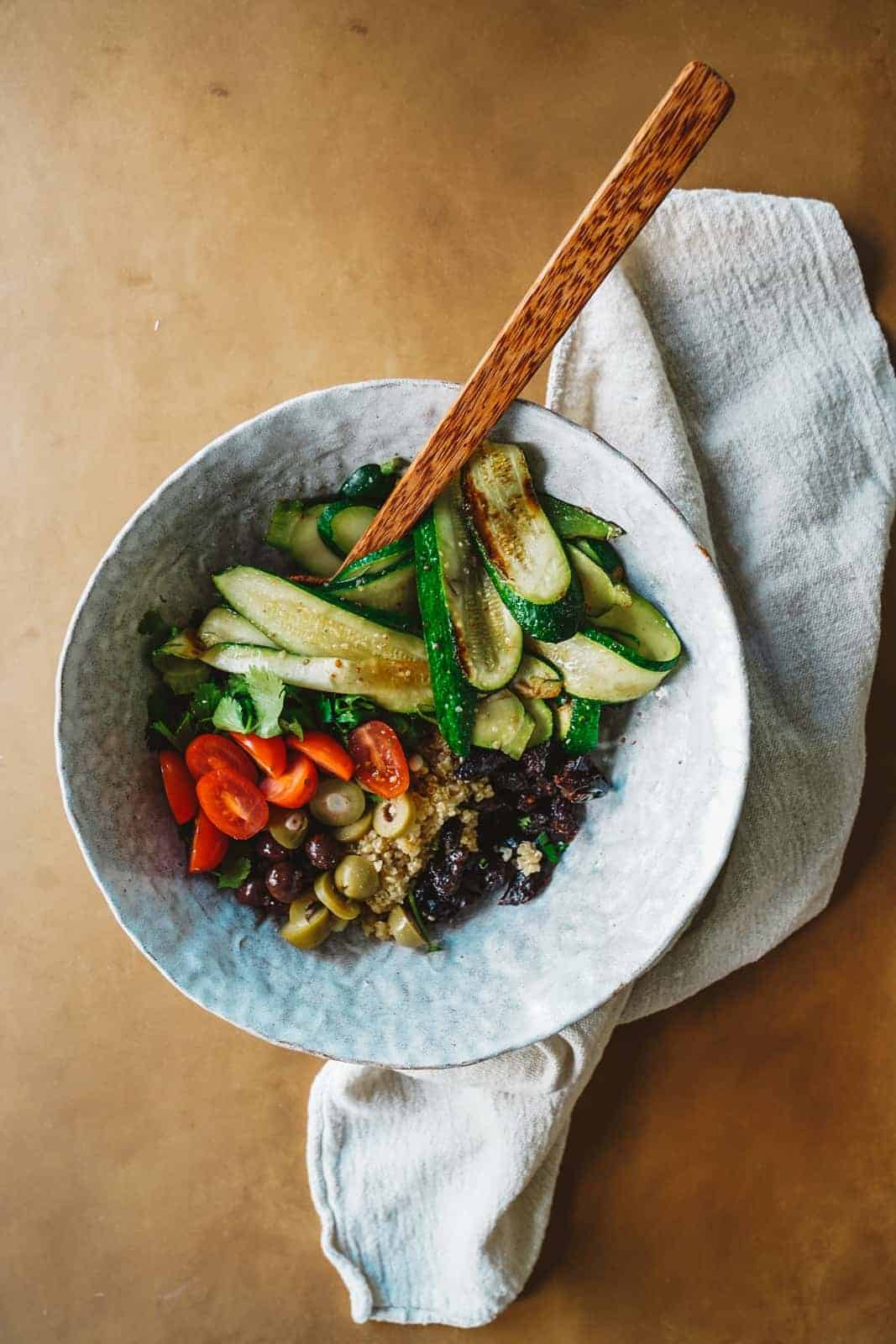 Loaded Zucchini and Quinoa Salad with Prunes