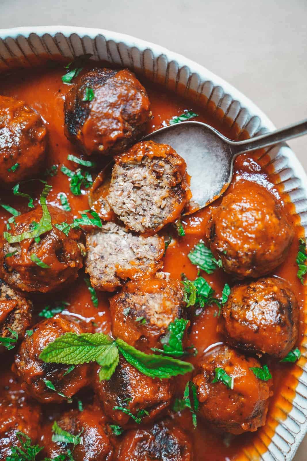 Delicious and easy Vegan Black Bean Meatballs in BBQ sauce