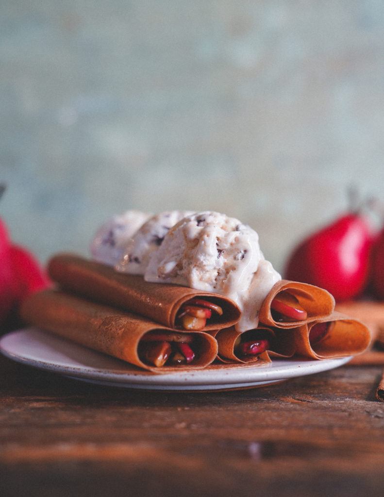 This super easy vegan dessert recipe is comforting, warm and perfect for the fall weather made with apples, pears and Sunfoods coconut wraps.