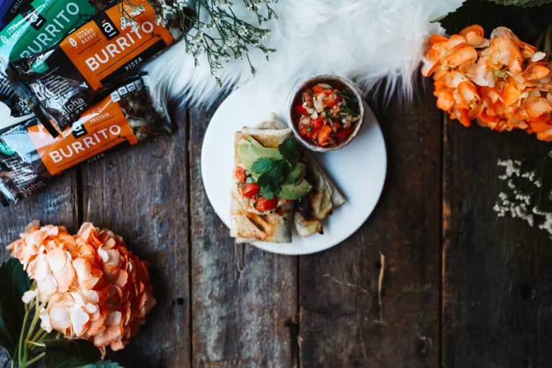 When I tried these plant based All Day Burritos made with meat and dairy alternatives, I couldn't help but spice it up a bit with my cashew chipotle sauce.
