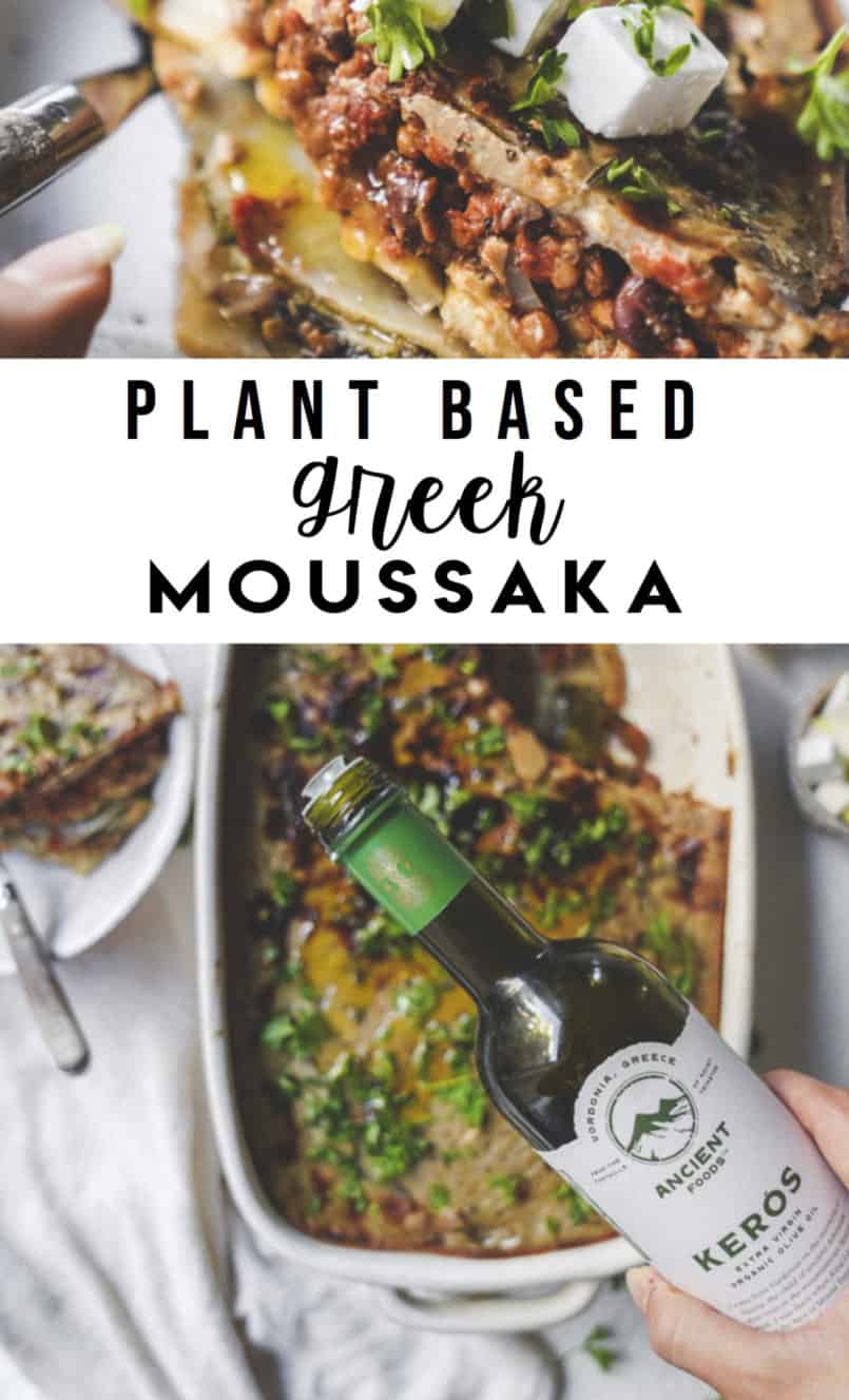 I love cooking traditional Greek dishes with a vegan or plant based spin. This moussaka is no exception; filled with potatoes and lots of olive oil.