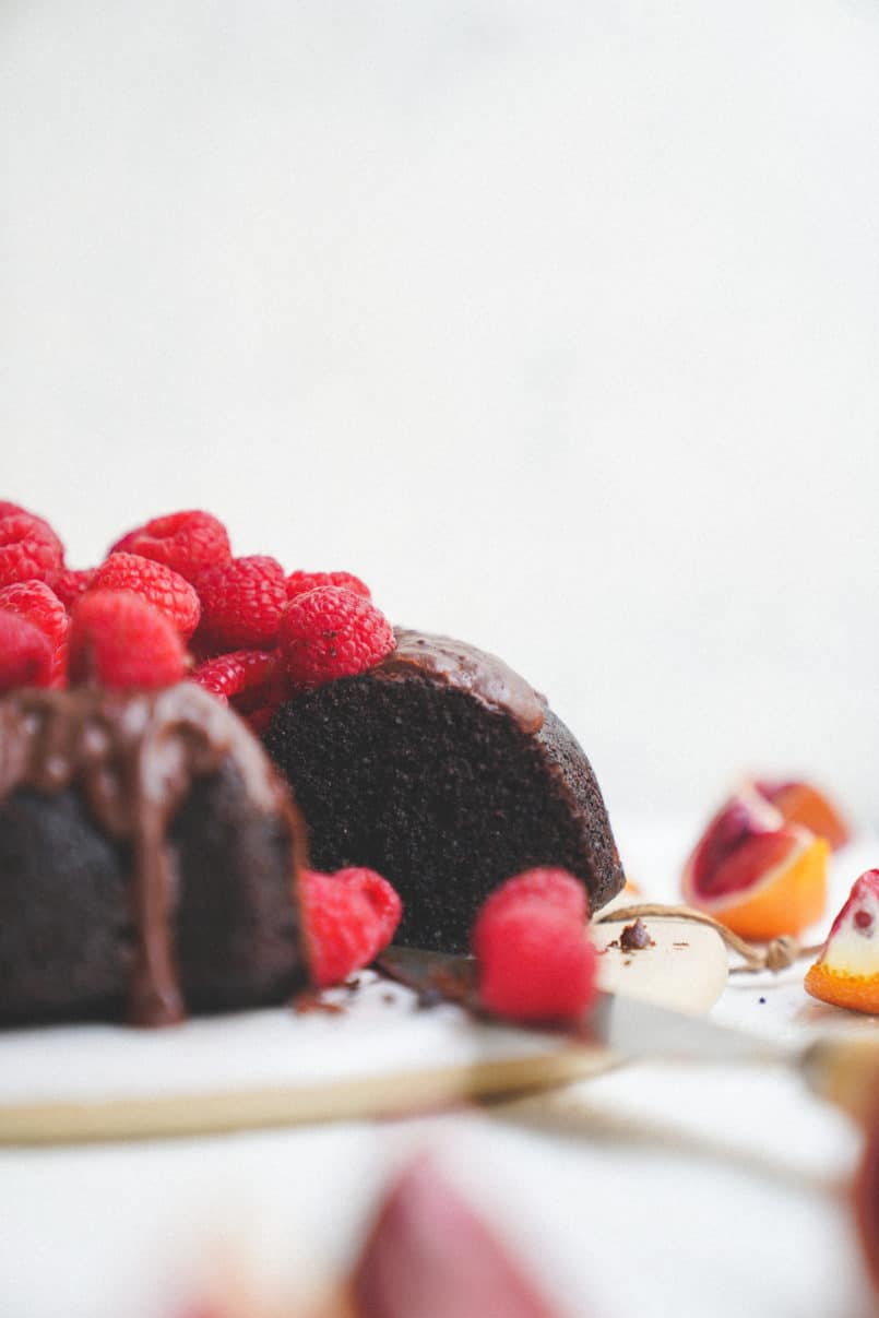 This chocolate brownie olive oil bundt cake is pure decadence and the perfect healthy indulgence thanks to the Ancient Foods Keros Olive Oil I used.