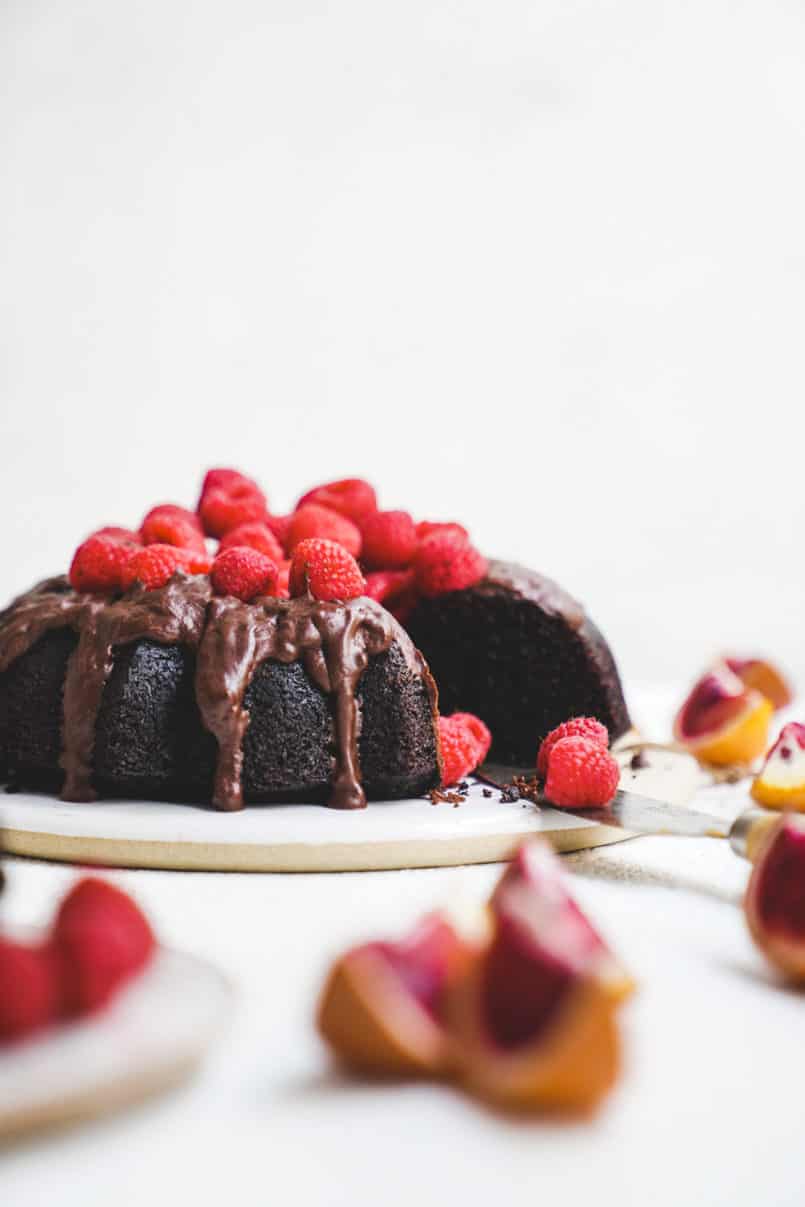 This chocolate brownie olive oil bundt cake is pure decadence and the perfect vegan indulgence thanks to the Ancient Foods Keros Olive Oil I used.