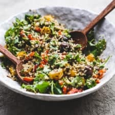 Start your year off right with this super easy meal prep recipe. It's a plant based quinoa salad that is sure to set you up for success.