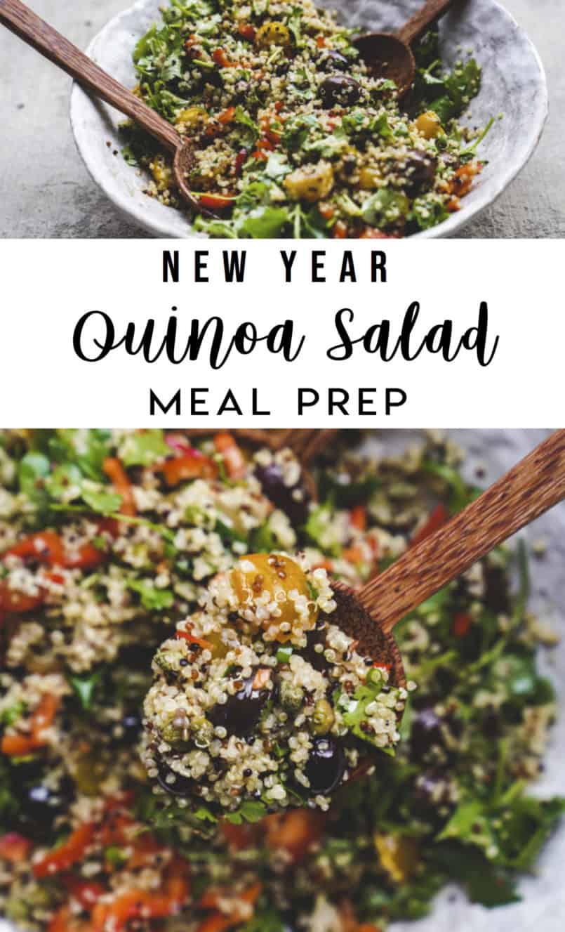 Start your year off right with this super easy meal prep recipe. It's a plant-based quinoa salad that is sure to set you up for success.