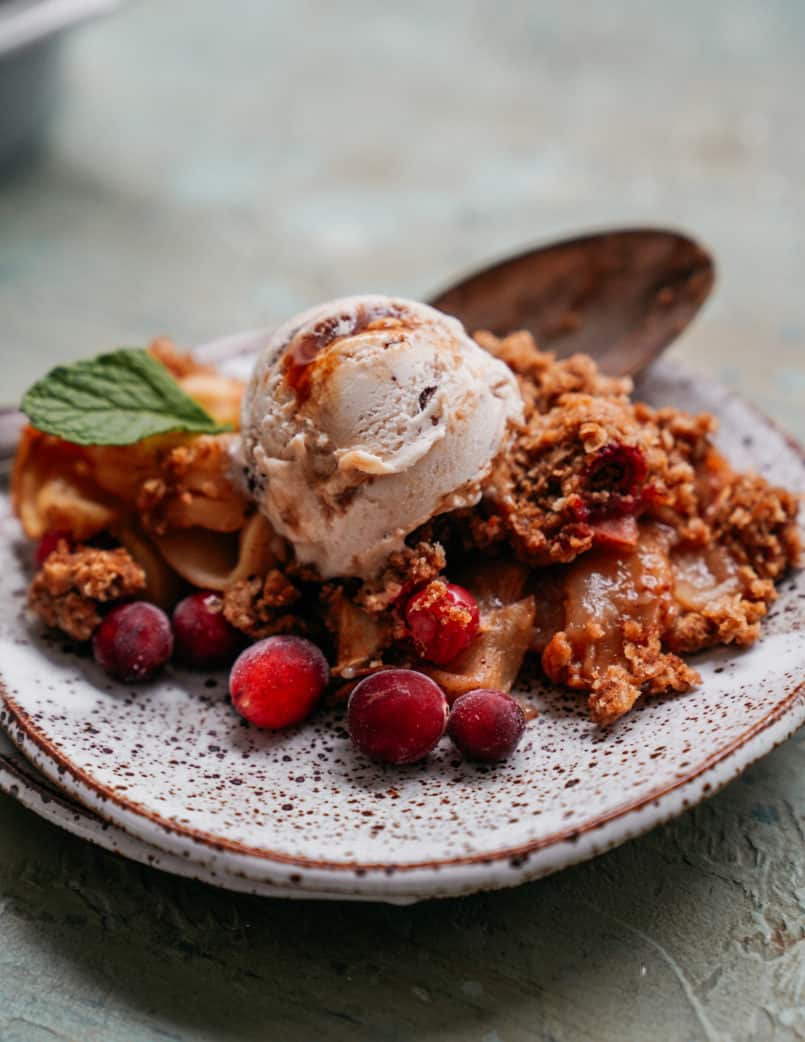 This cranberry apple crisp is super simple and very Spring inspired. It's beautifully balanced and will hit that warm crunchy sweet spot.