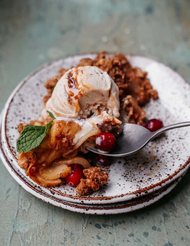 This cranberry apple crisp is super simple and very Spring inspired. It's beautifully balanced and will hit that warm crunchy sweet spot.