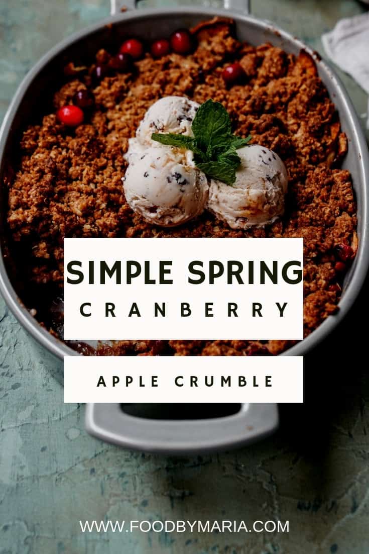 This cranberry apple crisp is super simple and very Spring inspired. It's beautifully balanced and will hit that warm crunchy sweet spot.