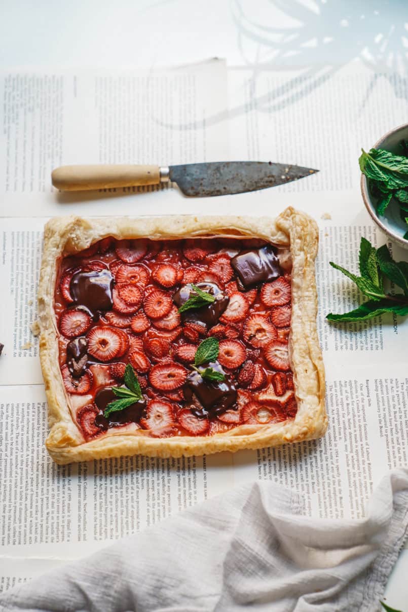 I'm baking up some bright, fresh, and oh so delicious summer vegan desserts, starting with this simple rustic vegan berry chocolate tart.