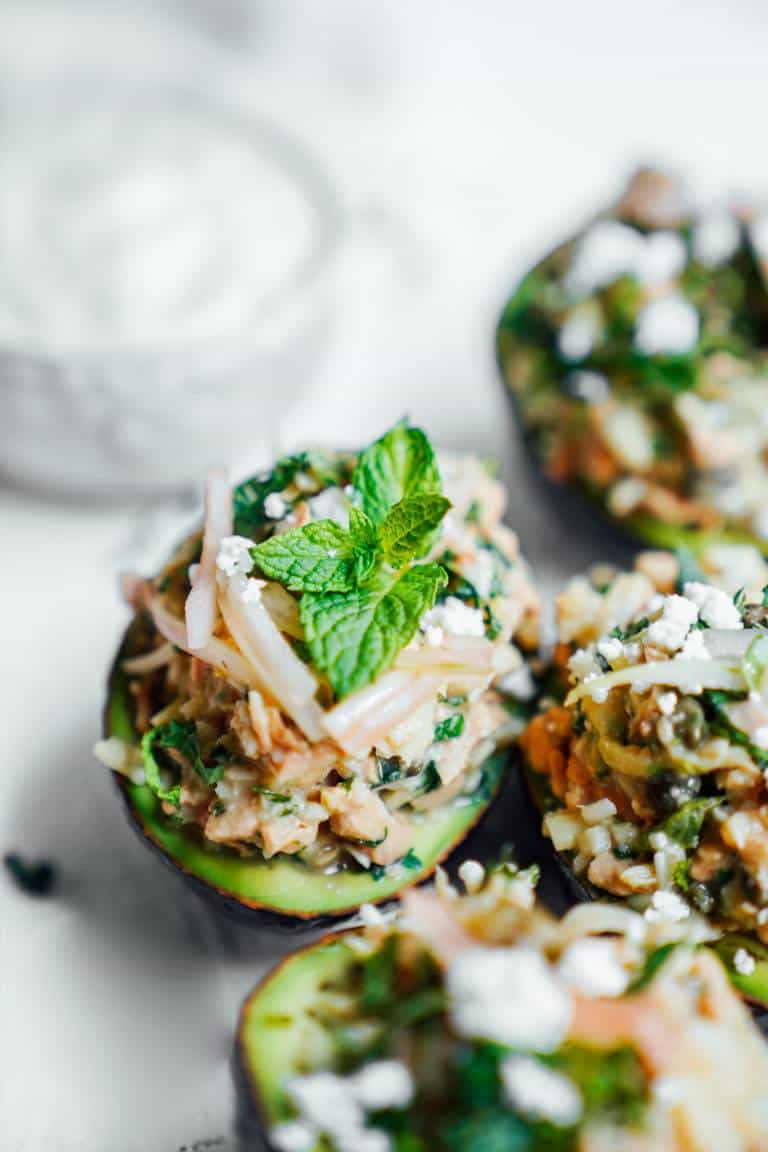 Quick & Easy Vegan Tuna Salad Stuffed Avocados