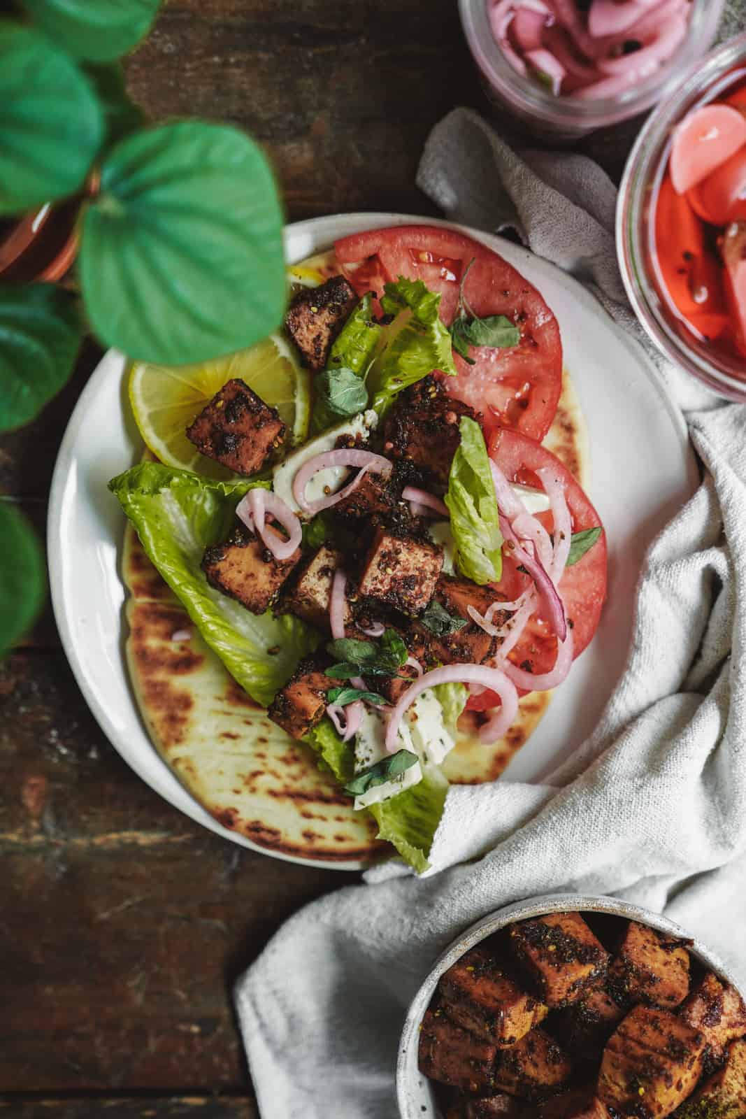 These grilled tofu skewers are super easy and delicious.