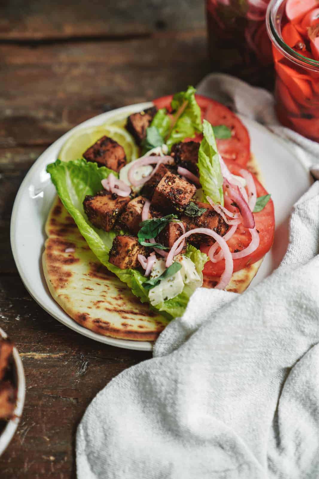 These grilled tofu skewers are super easy and delicious.