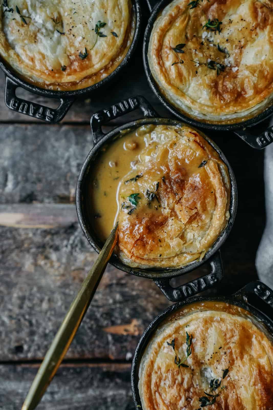 The best cream of mushroom pot pie. Completely vegan & delicious!