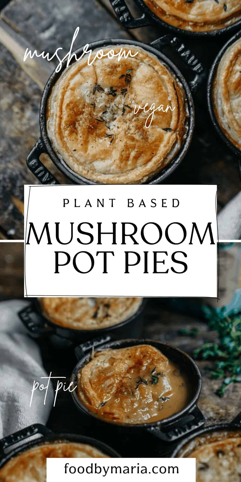 Vegan mushroom pot pie recipe.