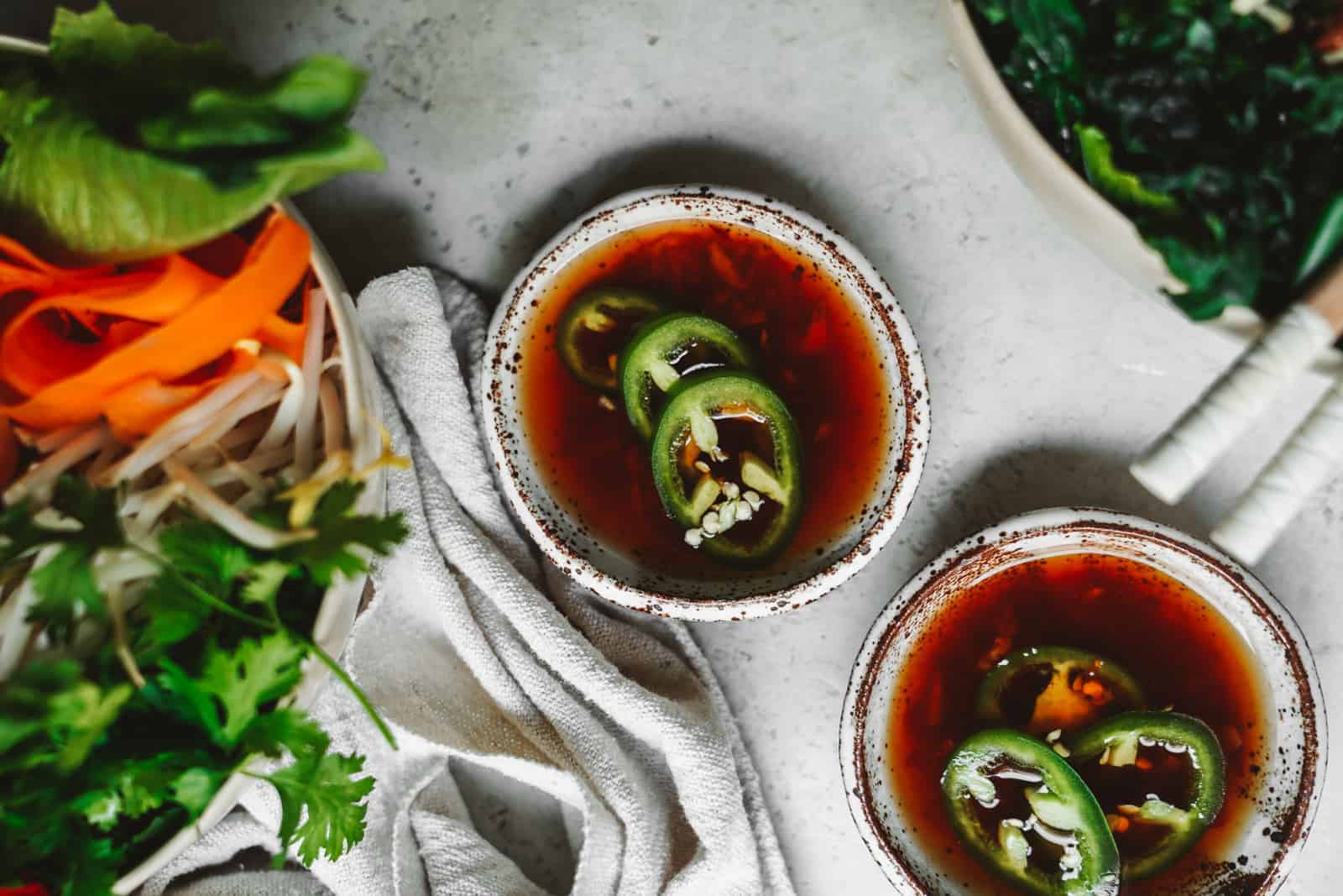 Vegan Fish Sauce + Spring Roll Bowl