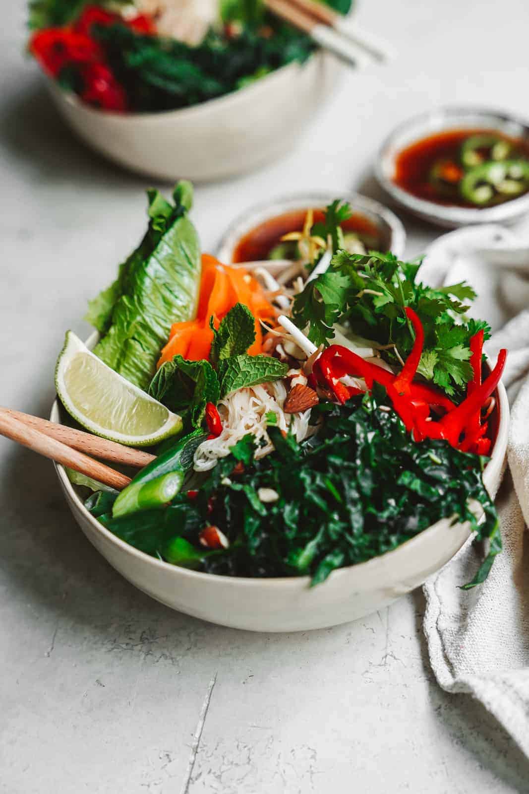 Vegan Fish Sauce + Spring Roll Bowl