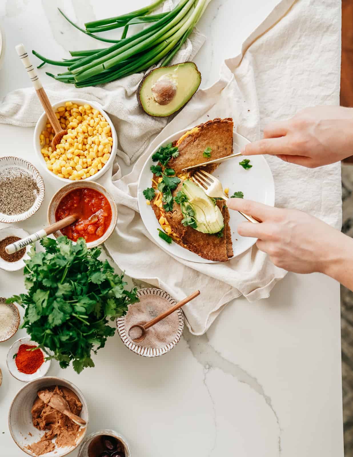 vegan cauliflower quesadilla 