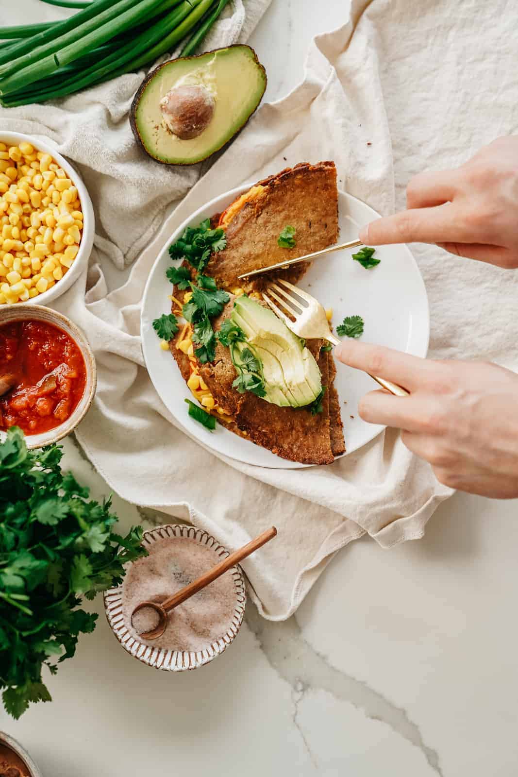 vegan cauliflower quesadilla 