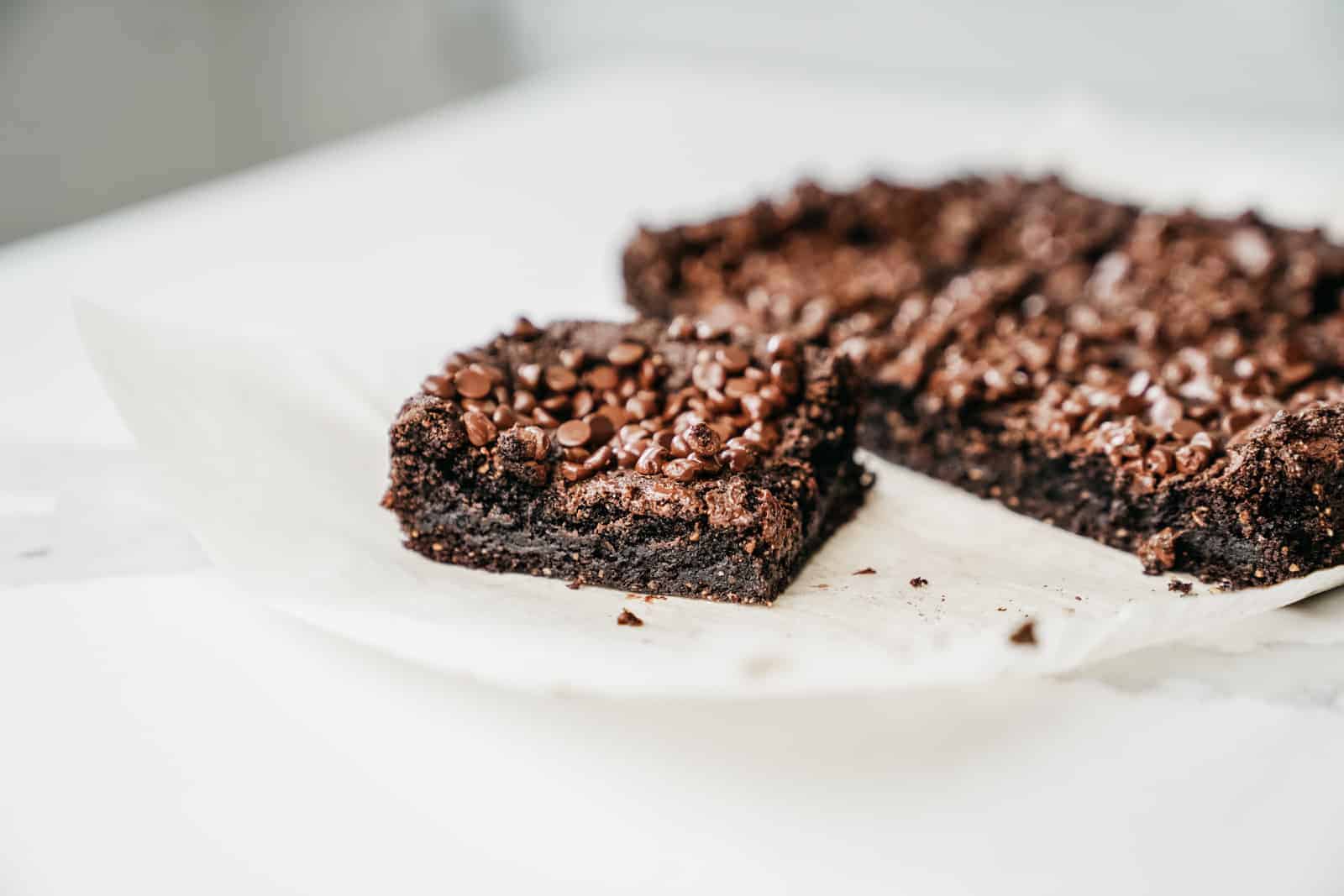 Amazing almond flour brownies ready to be served.