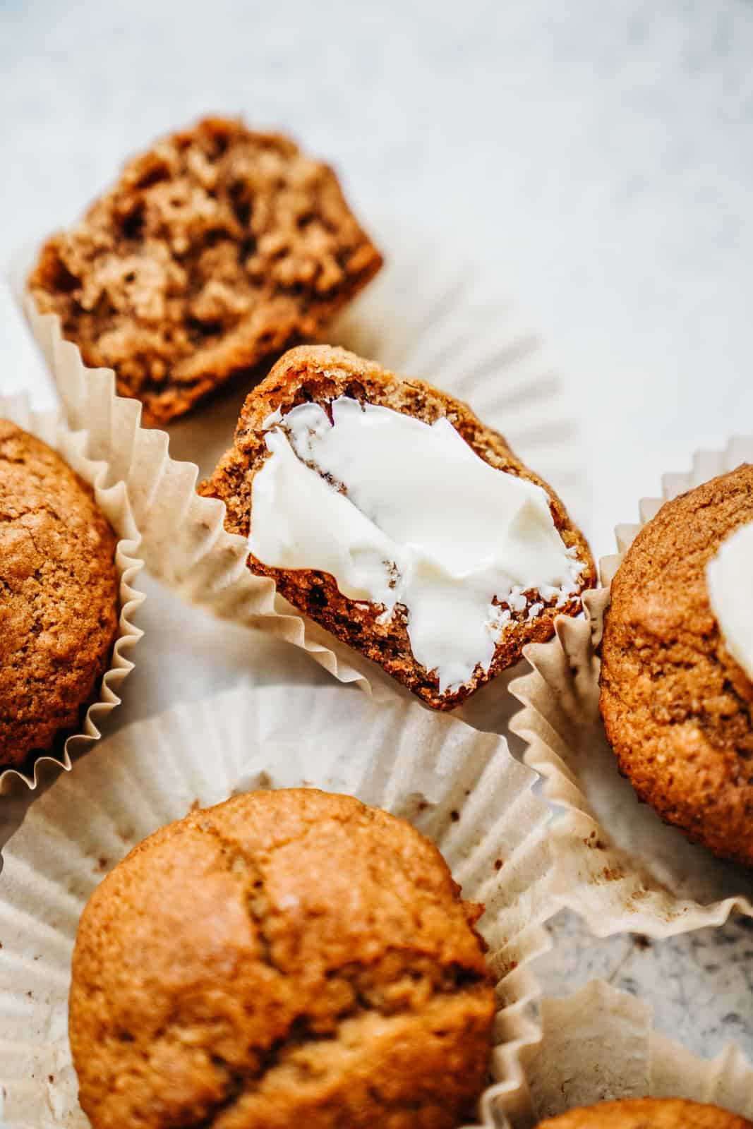 Close-up of banana bread muffins