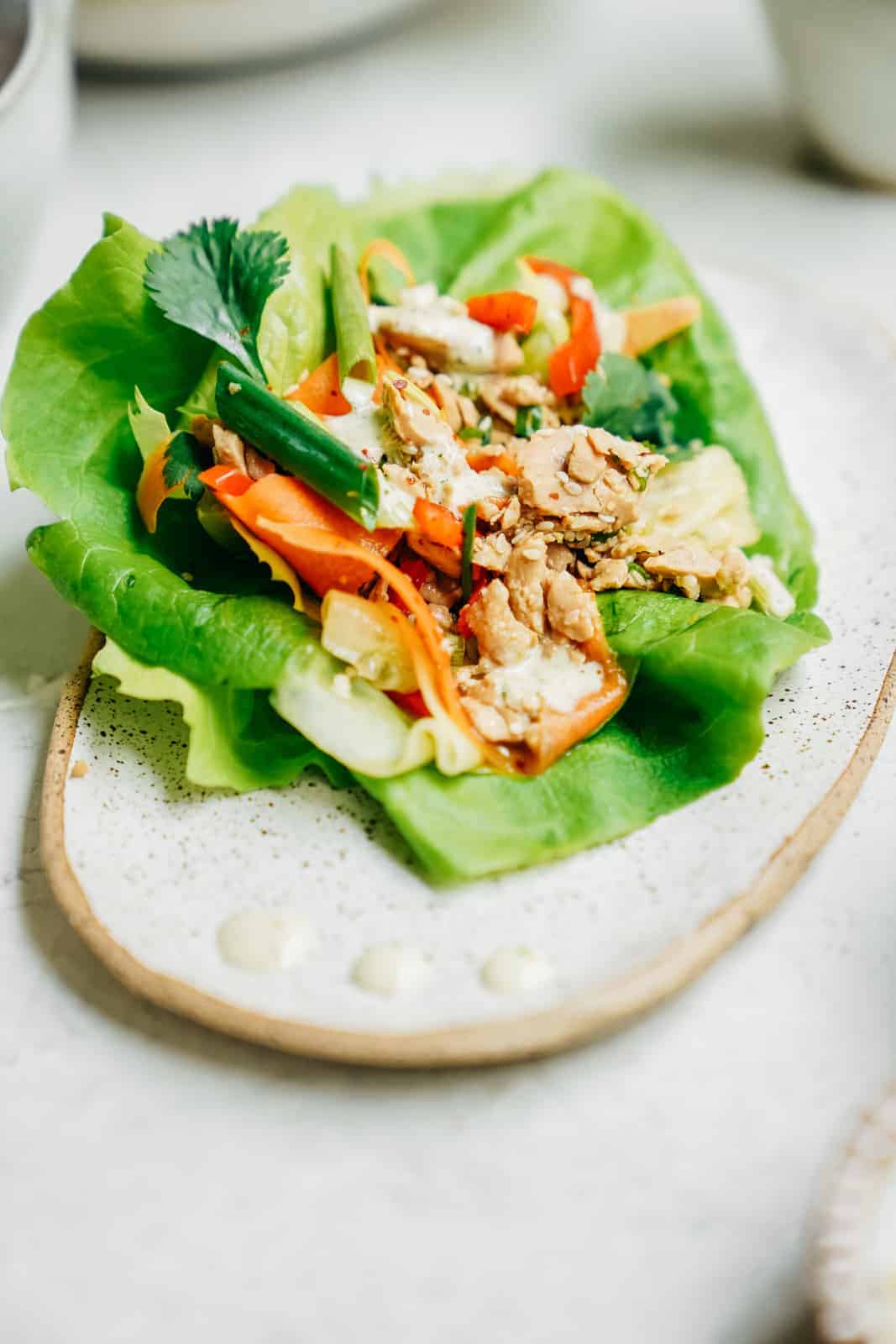 Easy Asian-Style Tuna Lettuce Wraps - FoodByMaria
