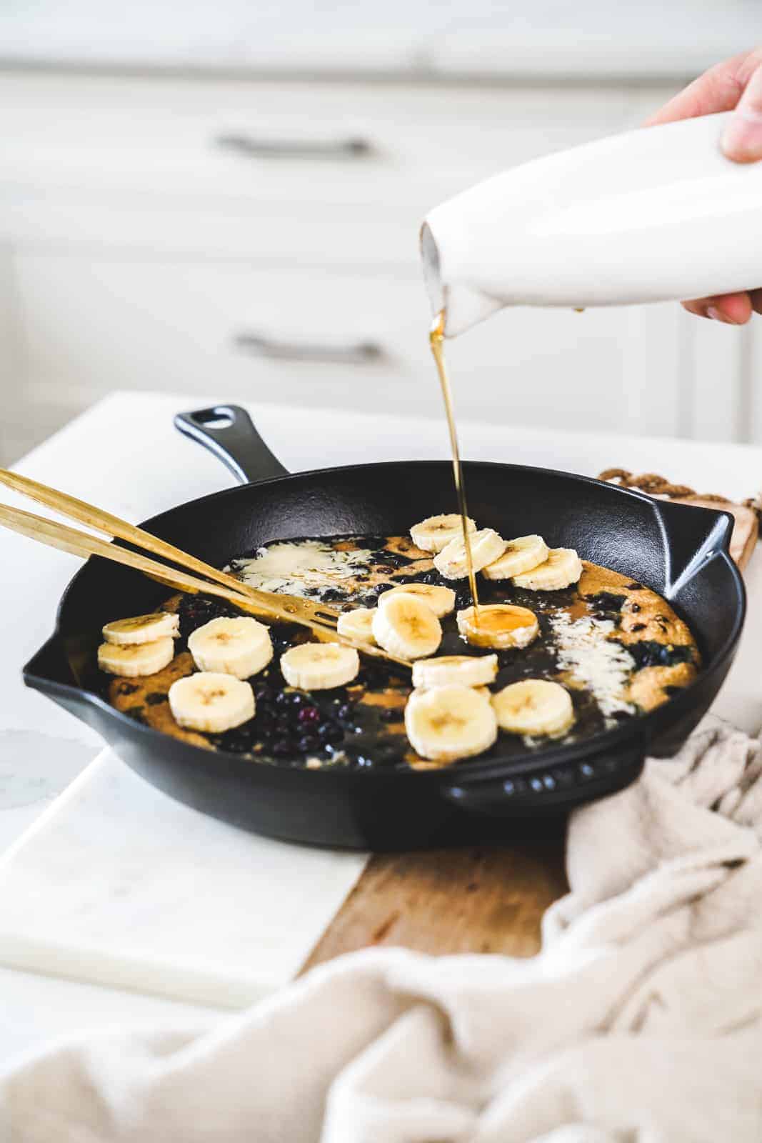 A great Mother's Day Brunch Recipe, a pancake skillet with blueberry