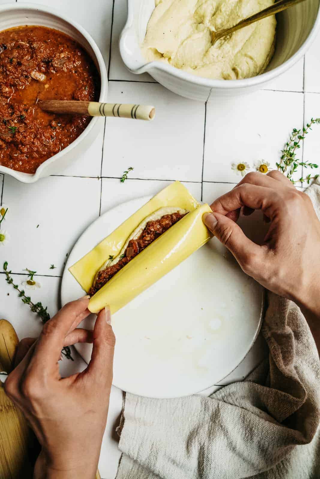 Vegan Lasagna Roll-Ups