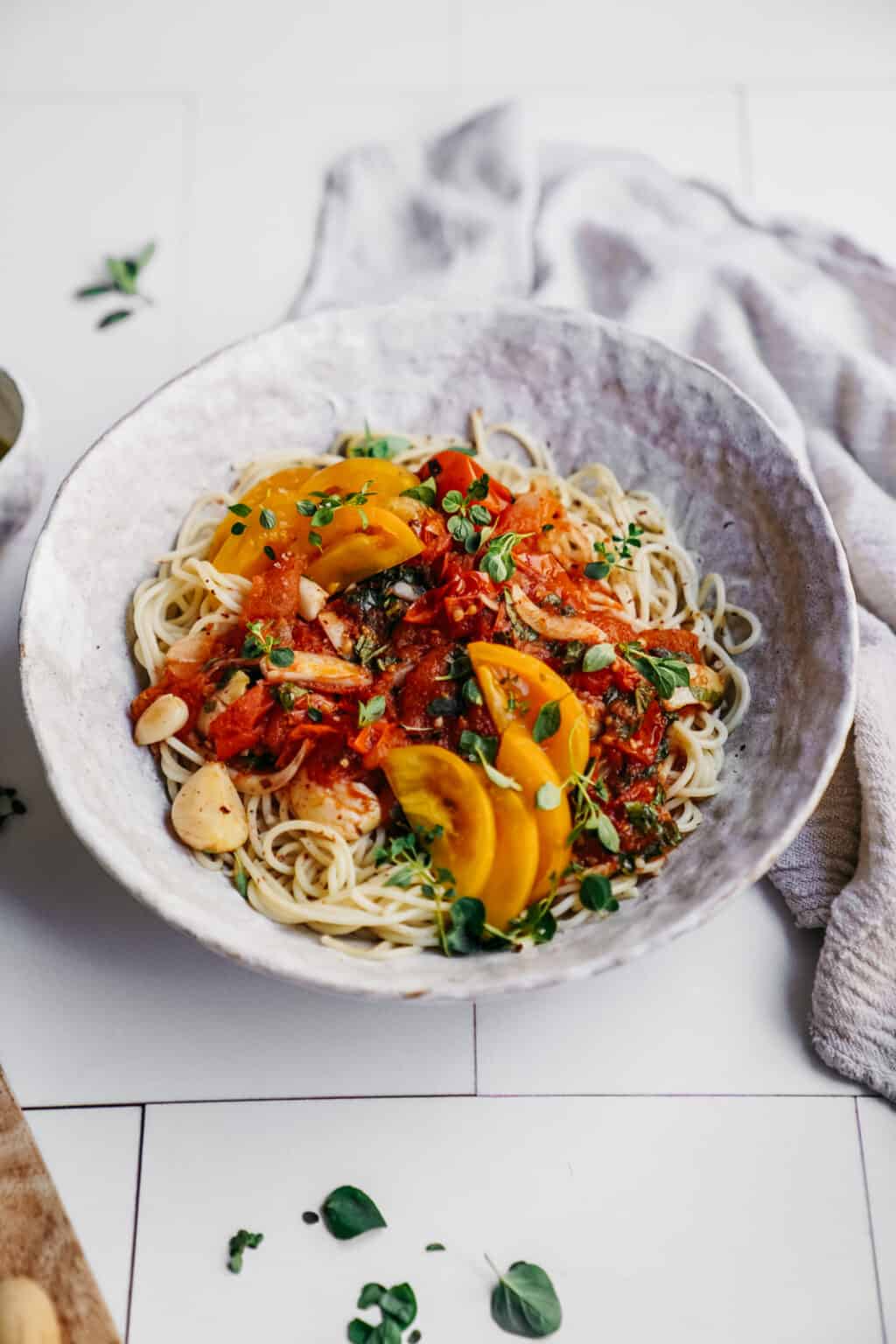 Vegan Tomato and Garlic Pasta FoodByMaria