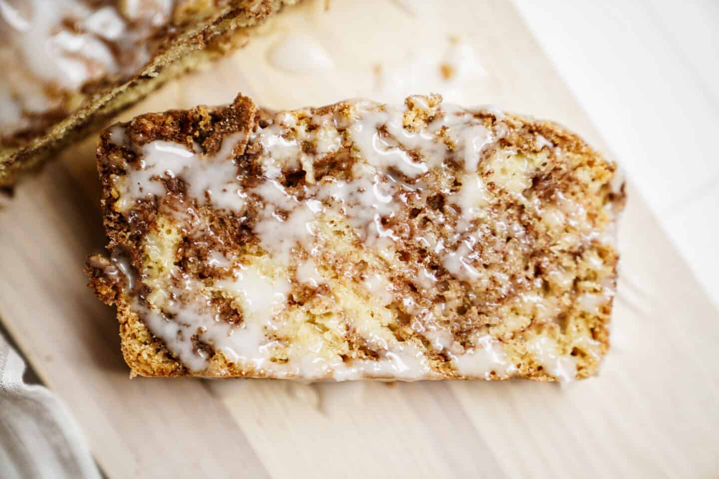 Slice of Vegan Cinnamon Bun Bread