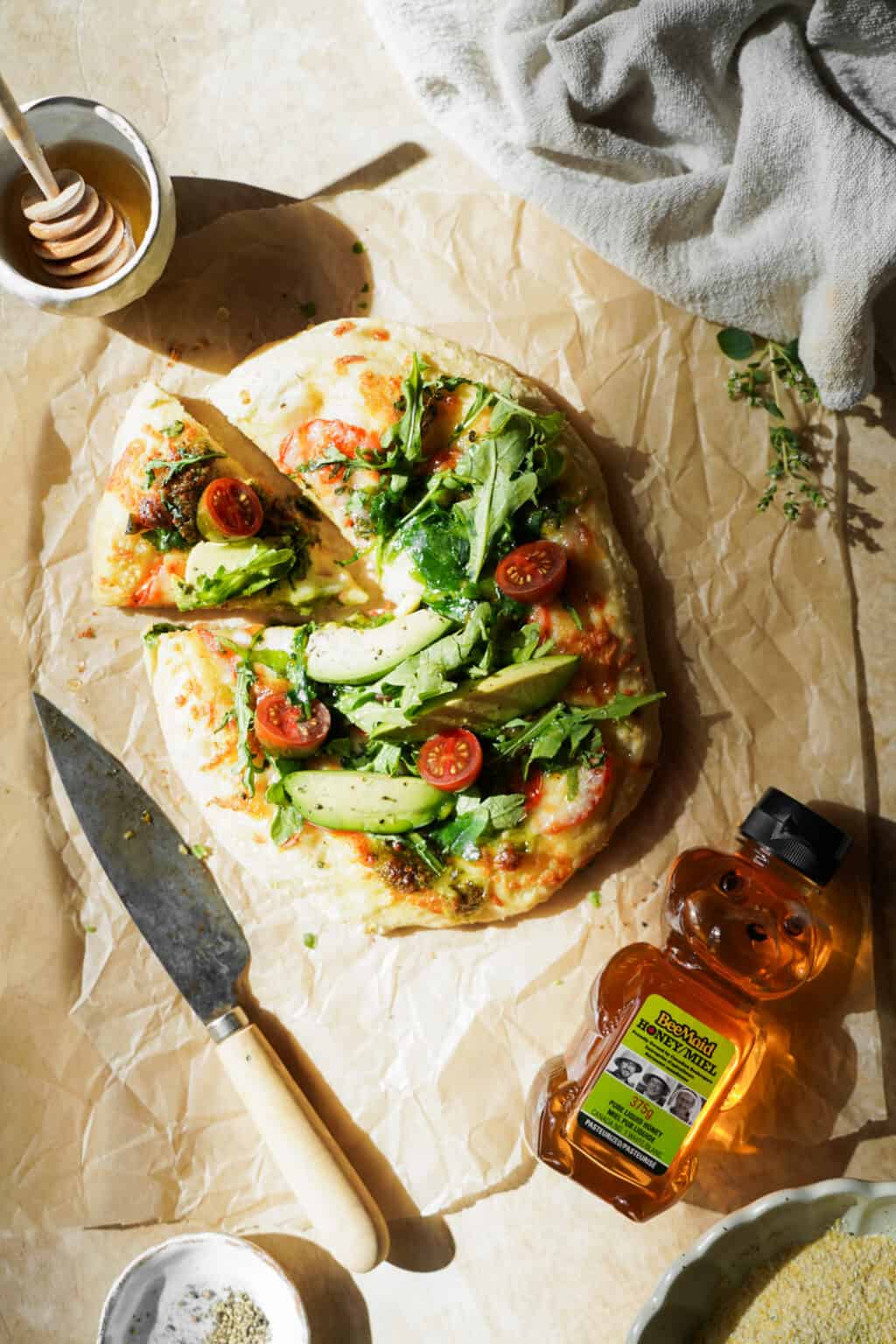 Vegetarian Breakfast Pizza with Honey Dough FoodByMaria Recipes