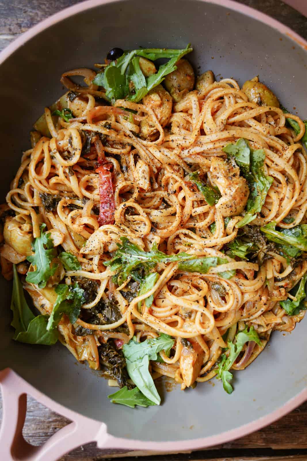 One of my go-to one pot vegetarian meals in a big serving bowl