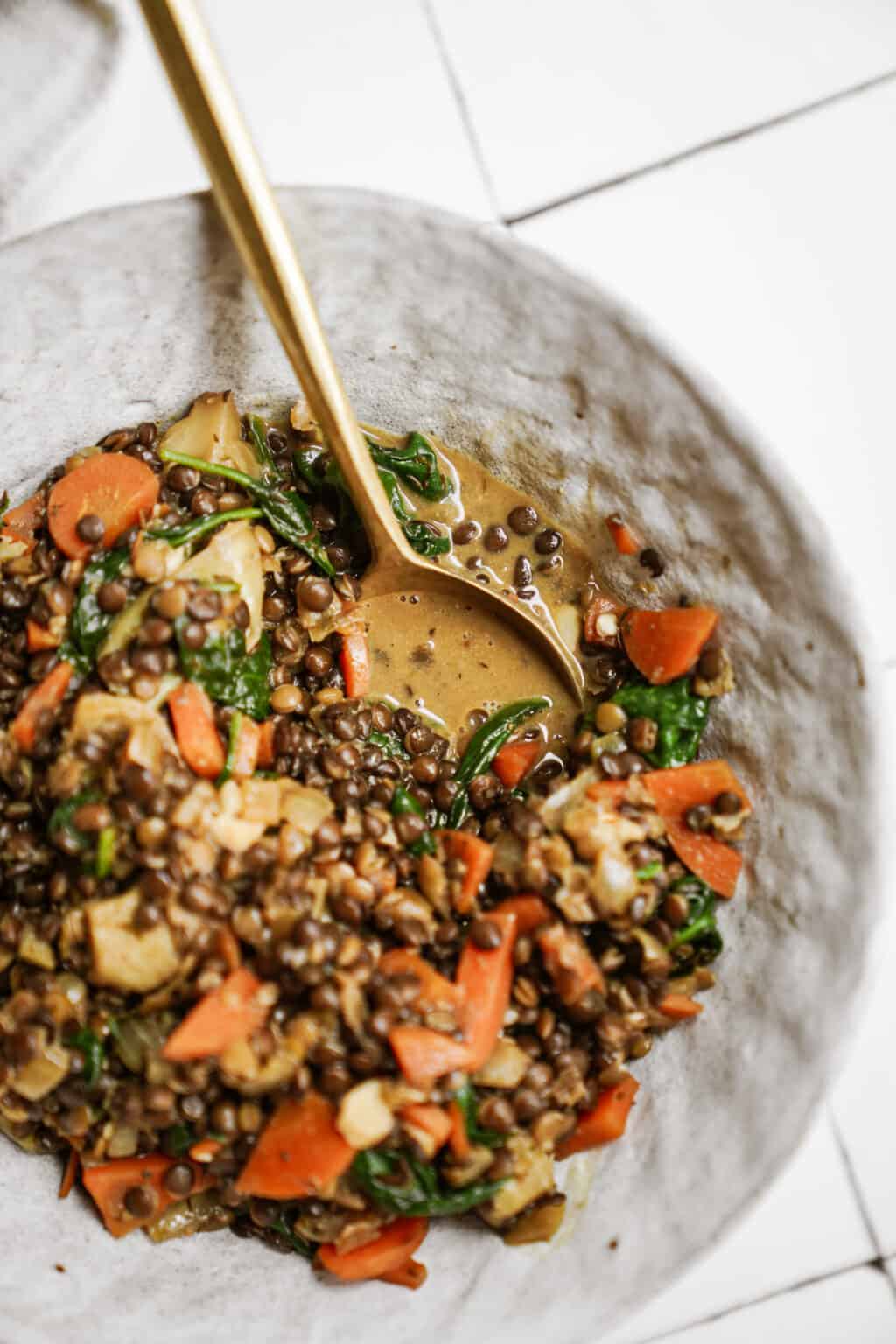 Lentils with Spinach