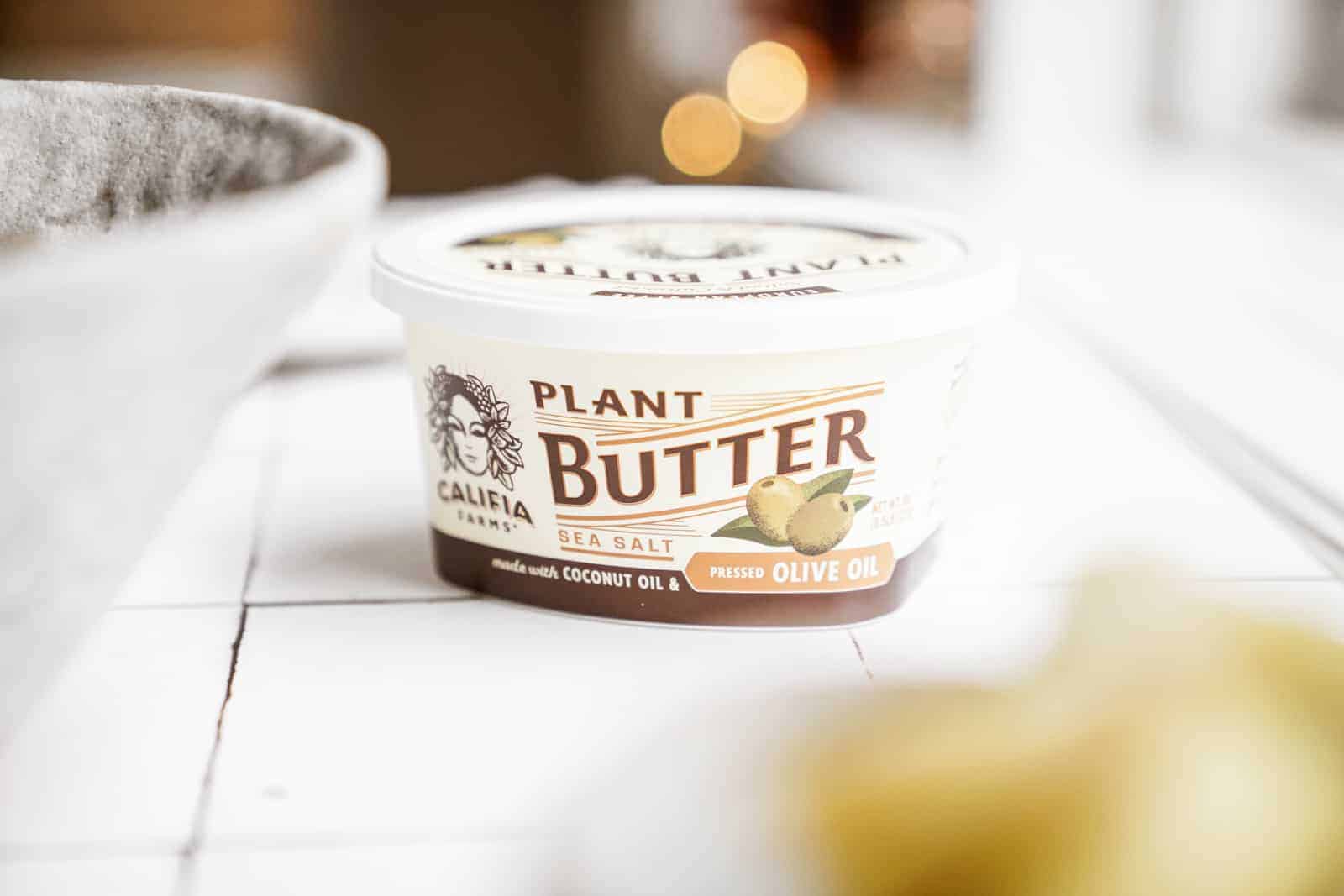 Califia Farms plant butter on countertop.