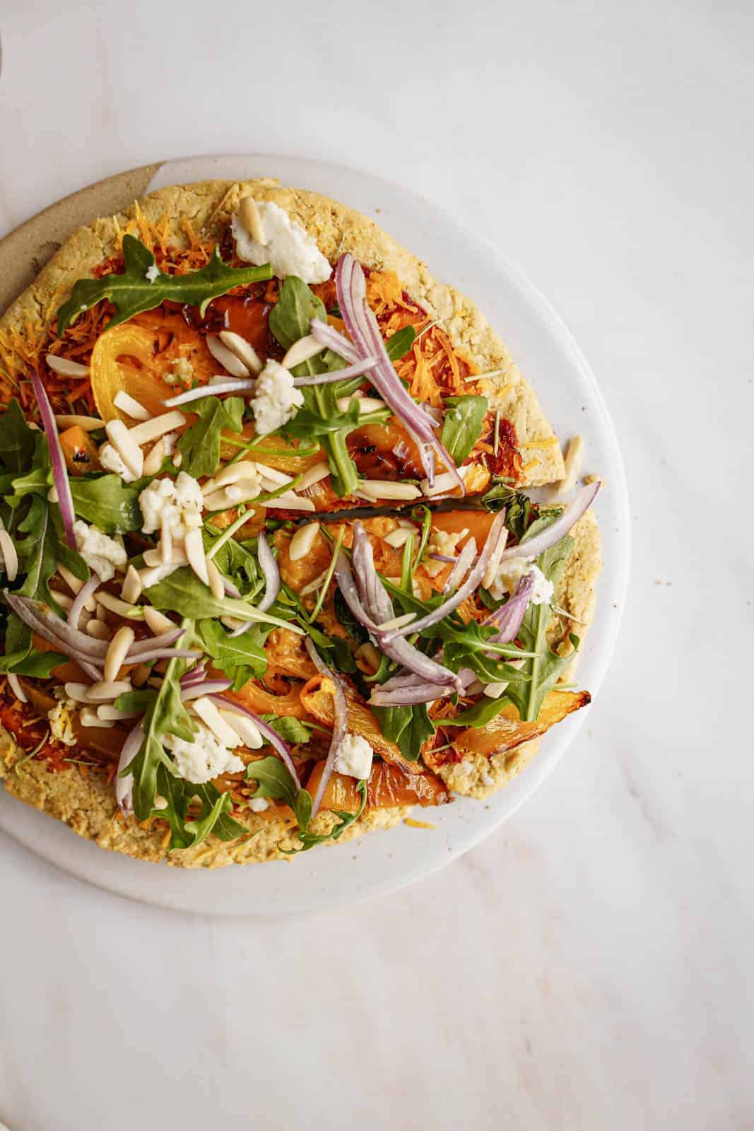 The Best Gluten-Free Vegan Pizza Crust Recipe on countertop