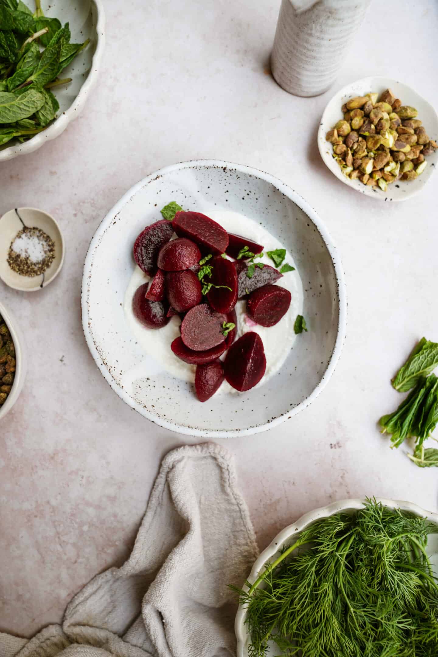 Roasted beets in a bowl