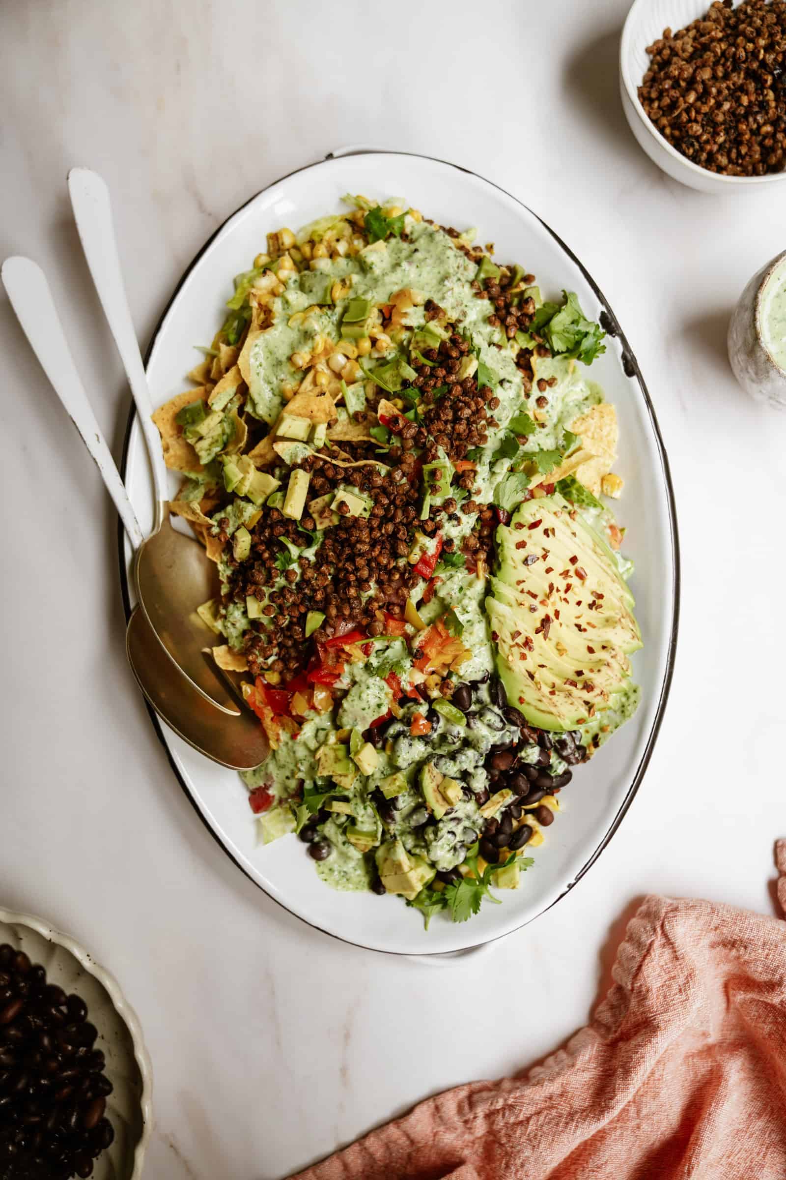 Chickpea and Lentil Taco Salad Meal Prep Bowls - She Likes Food