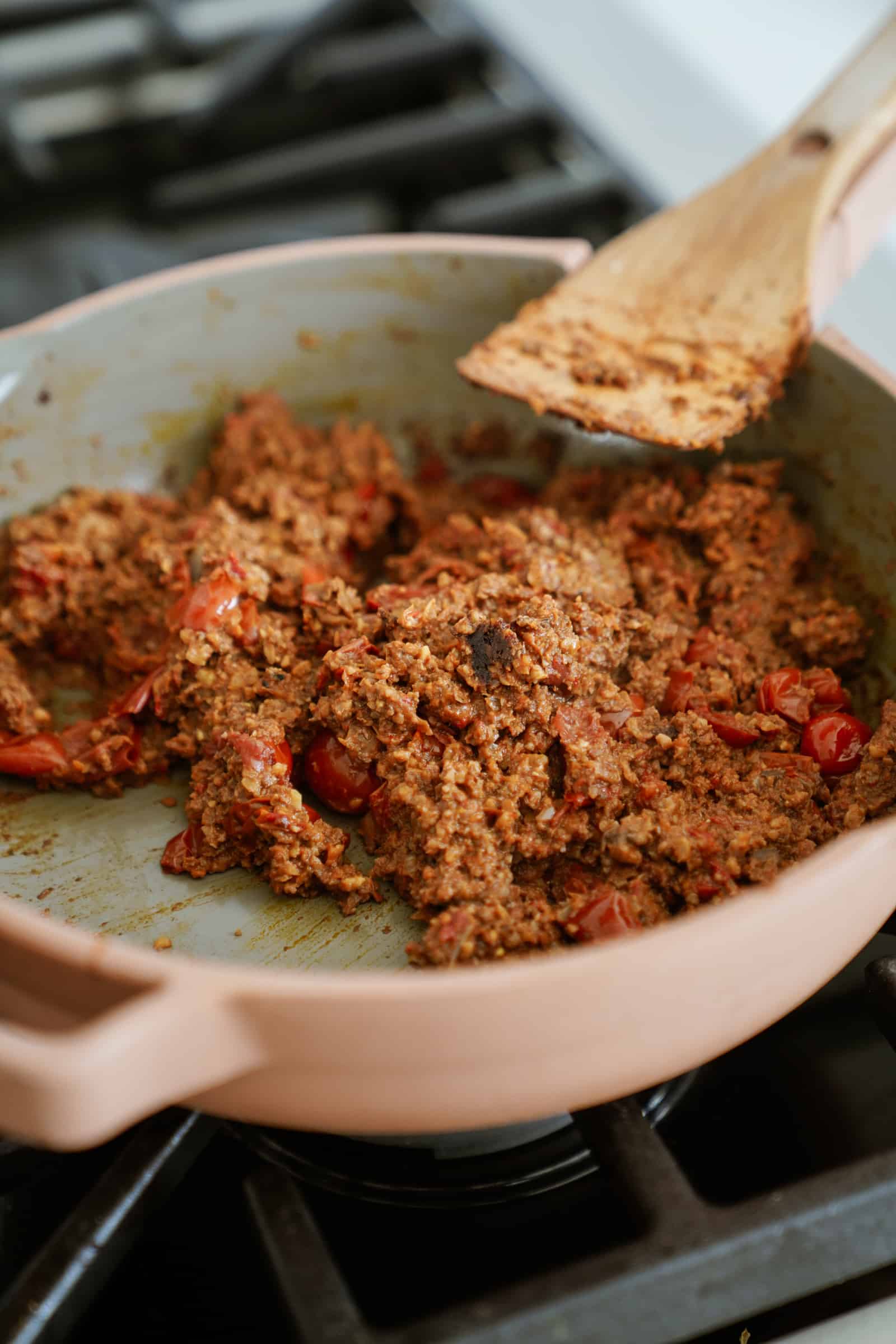 Walnut meat in a pan